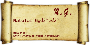 Matulai Győző névjegykártya